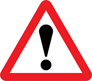 UK road sign for danger ahead